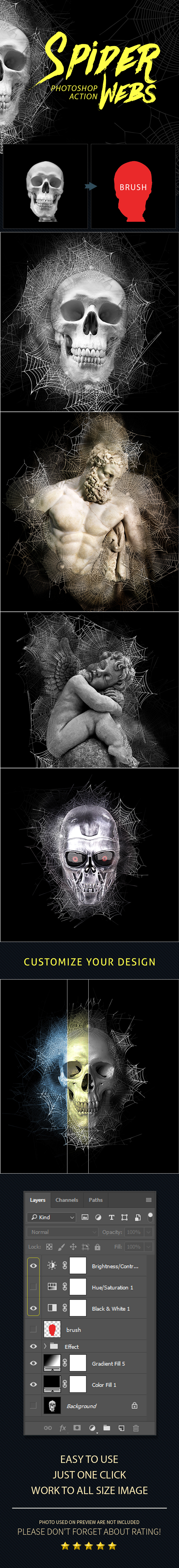Spider Webs Photoshop Action - Photo Effects Actions