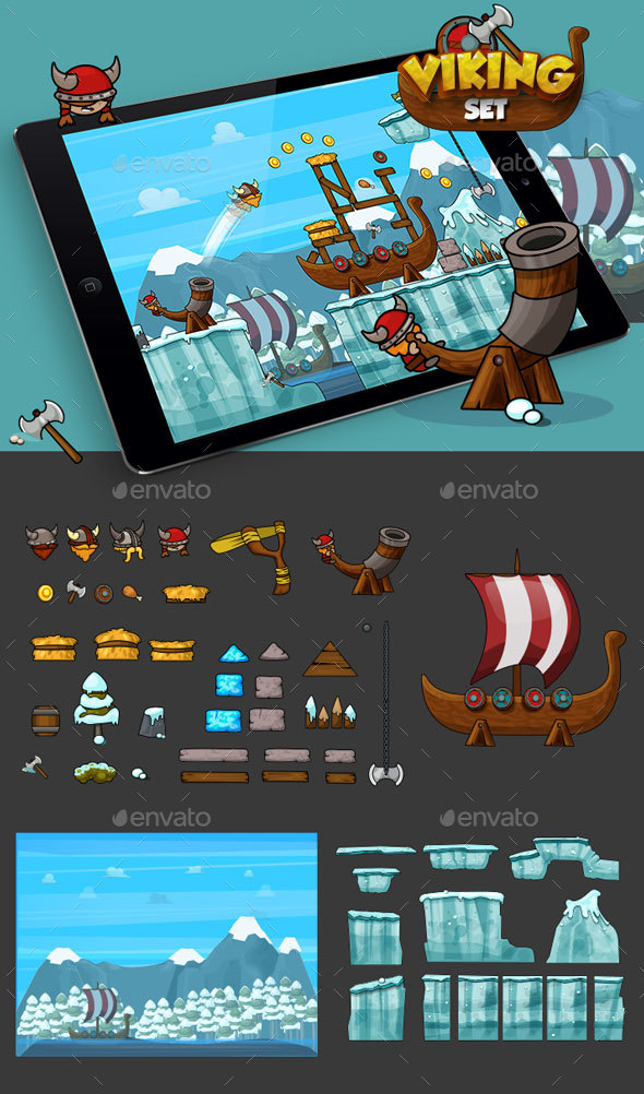 Physics Game - Vikings Set - Game Kits Game Assets