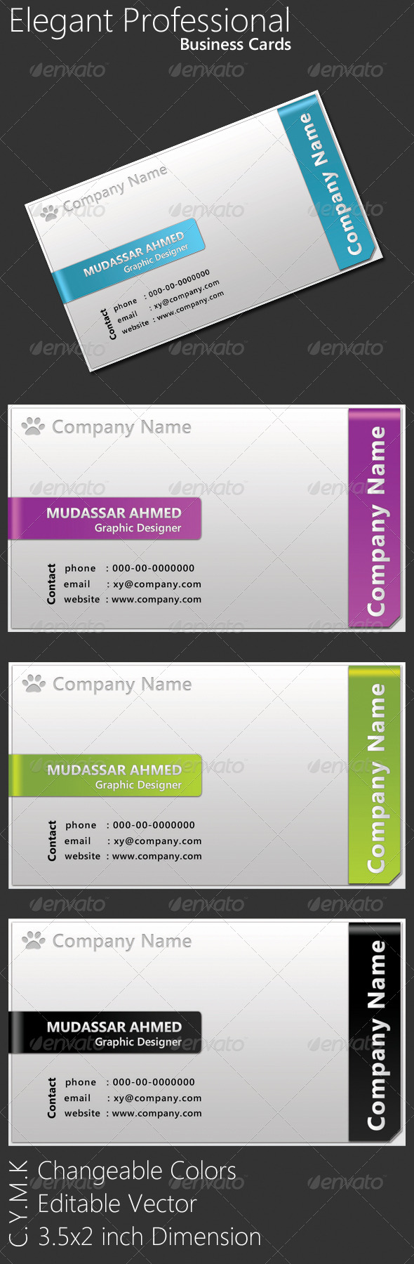 Elegant Professional Business Cards - Corporate Business Cards
