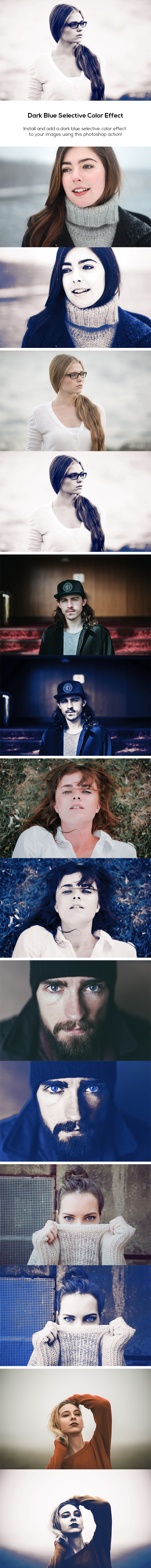 Dark Blue Selective Color Effect - Photo Effects Actions