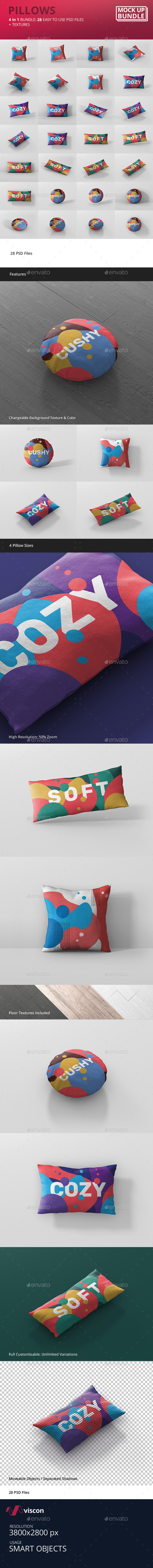 Pillow Mockup Bundle - Miscellaneous Product Mock-Ups