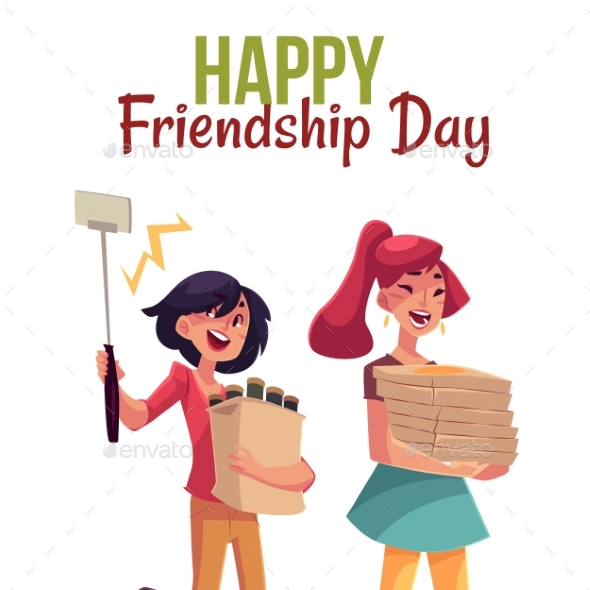 Happy Friendship Day Greeting Card - People Characters