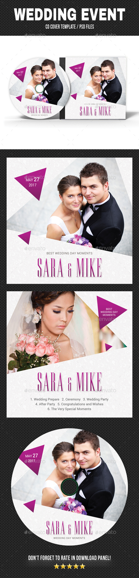 Wedding Event CD Cover v19 - CD & DVD Artwork Print Templates