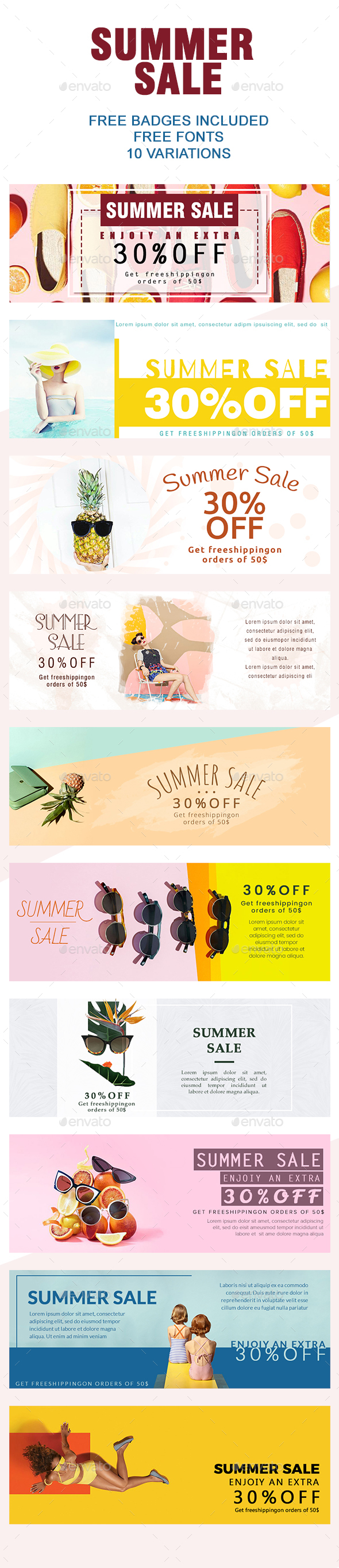 Sale Summer Banners - Banners & Ads Web Elements