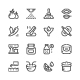 Cooking Related Set Line Icons