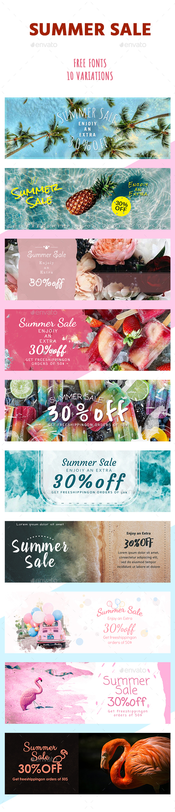 Sale Summer Banners - Banners & Ads Web Elements