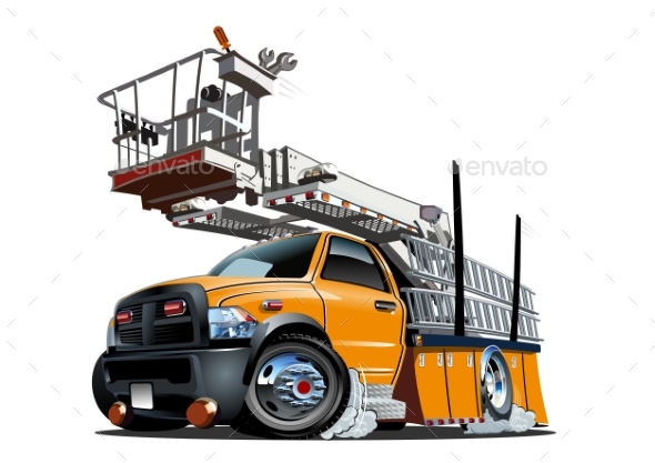 Cartoon Platform Lift Truck