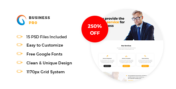 Business Pro - Business, Consultation & Finance PSD Template - Business Corporate