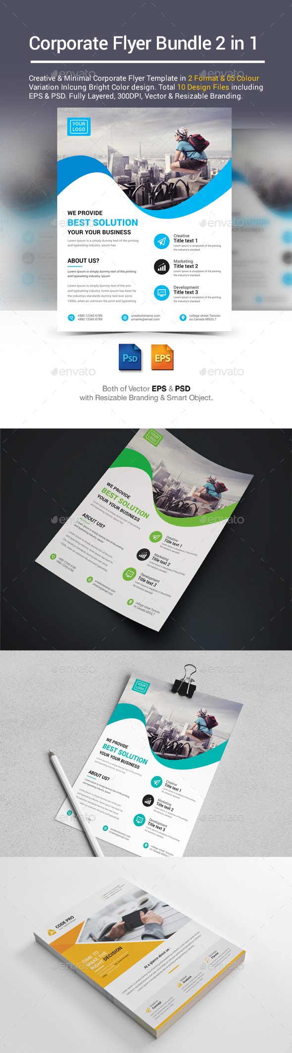 Corporate Business Flyer Bundle 2 in 1 - Corporate Flyers