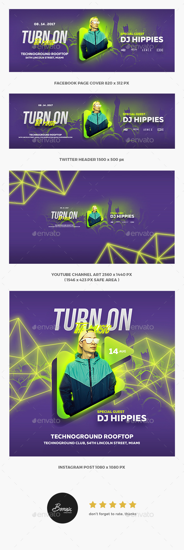 DJ Social Media Template - Social Media Web Elements