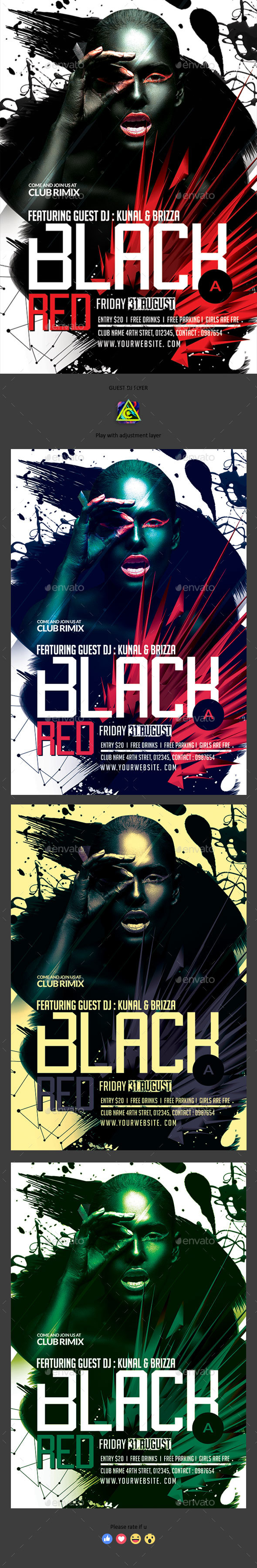 Black & Red Flyer - Clubs & Parties Events