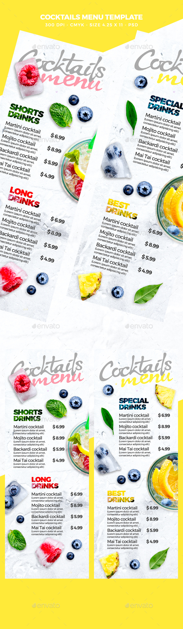 Cocktail Drinks Menu