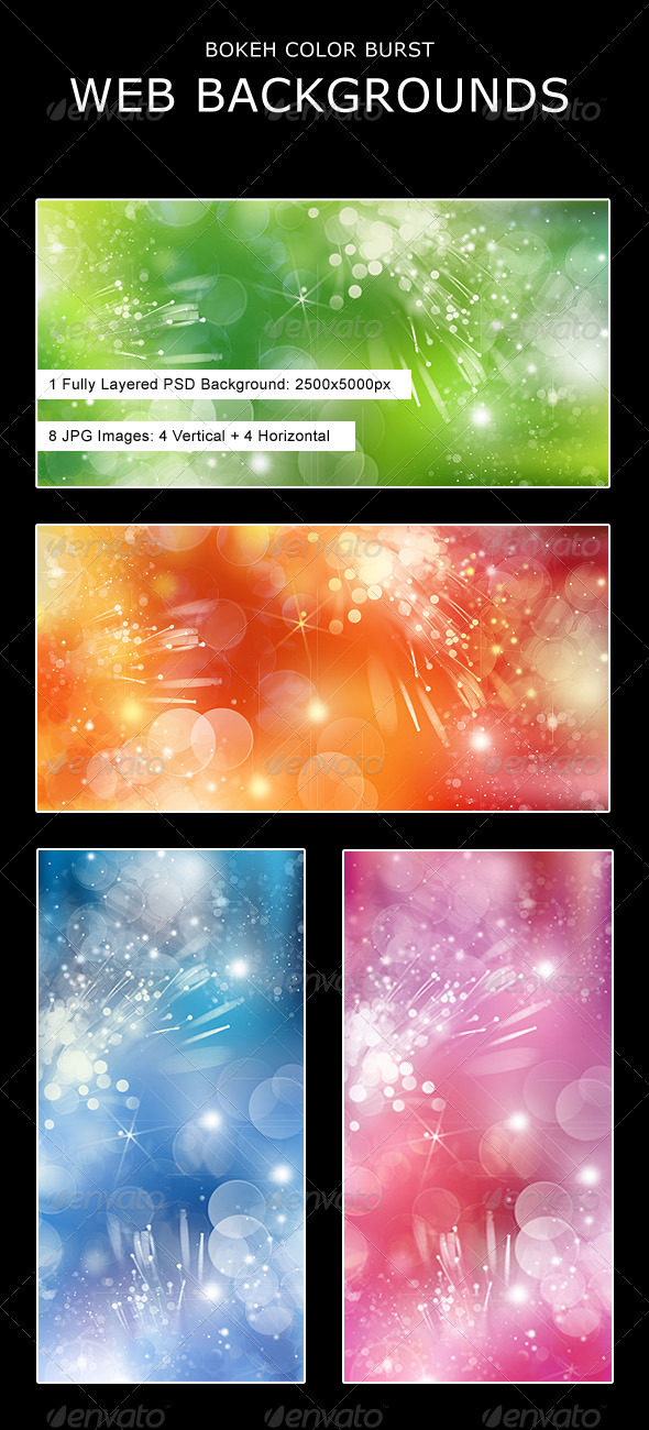 Bokeh Color Burst Web Backgrounds