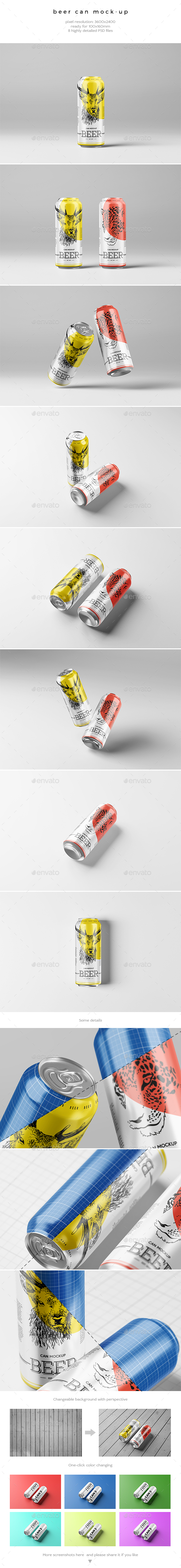 Beer Can Mock-Up - Food and Drink Packaging
