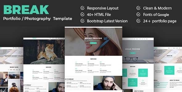ThemeForest Break Portfolio Photography Template 20164135 ThemeForest Break Portfolio Photography Template 20164135