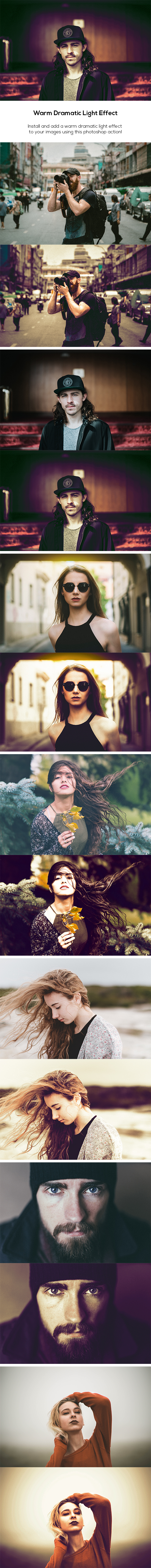 Warm Dramatic Light Effect - Photo Effects Actions