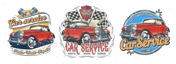 Set of Vector Vintage Badges, Stickers, Signage - Man-made Objects Objects
