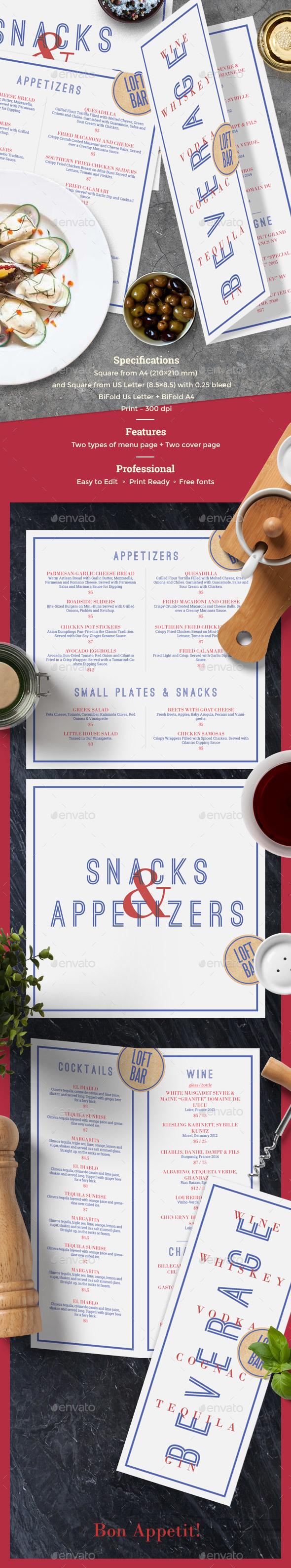 Food Drinks Menu - Food Menus Print Templates