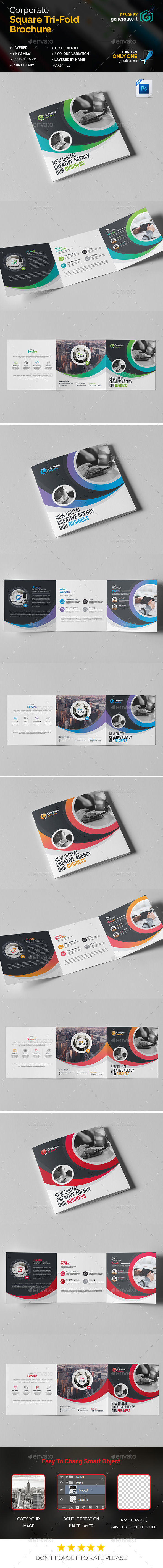 Square Tri-Fold Brochure - Brochures Print Templates