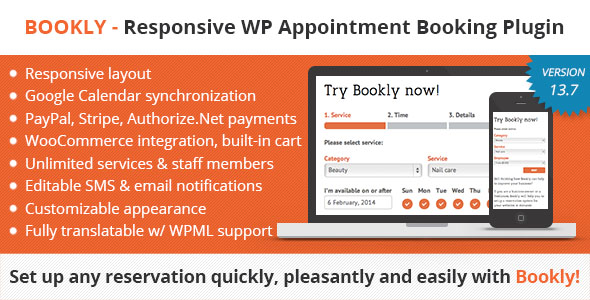 Bookly Booking Plugin – Responsive Appointment Booking and Scheduling - CodeCanyon Item for Sale