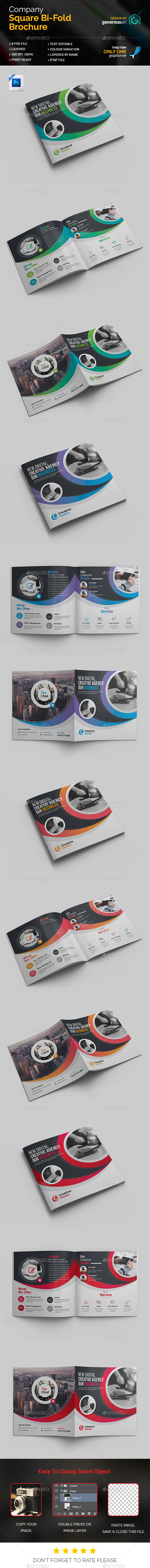 Square Bi-Fold Template - Brochures Print Templates
