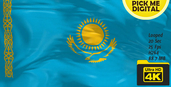 Kazakhstan Flag 4K alt