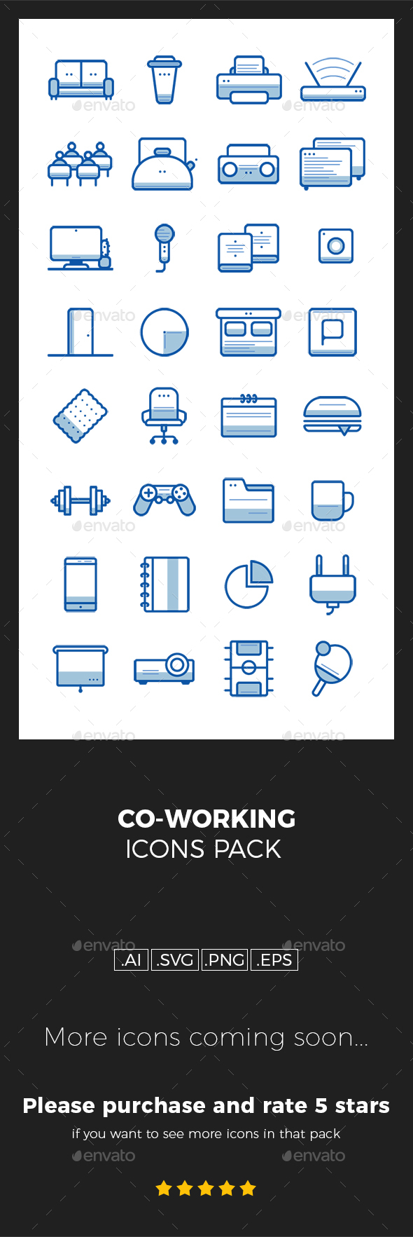 Coworking icons pack - Objects Icons