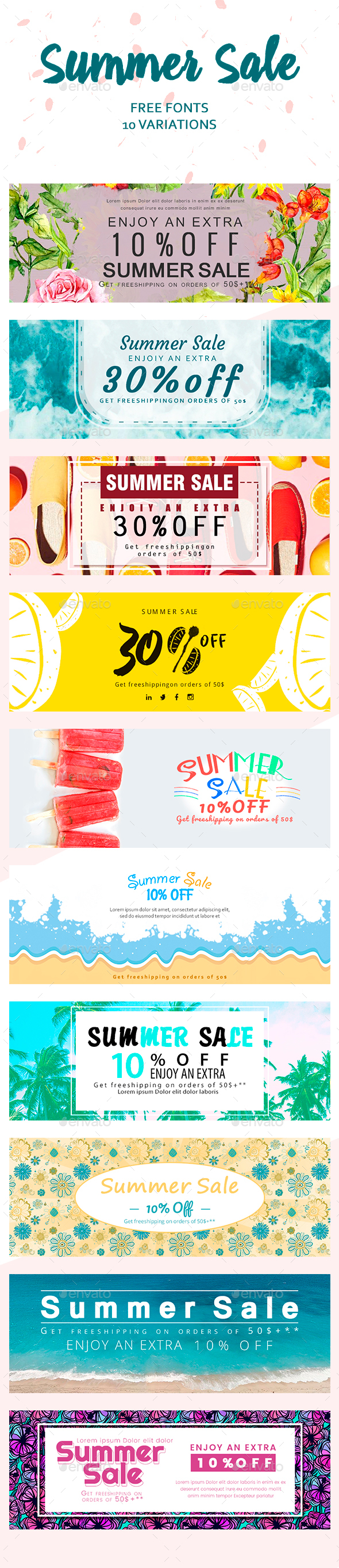 Sale Summer Banners - Banners & Ads Web Elements