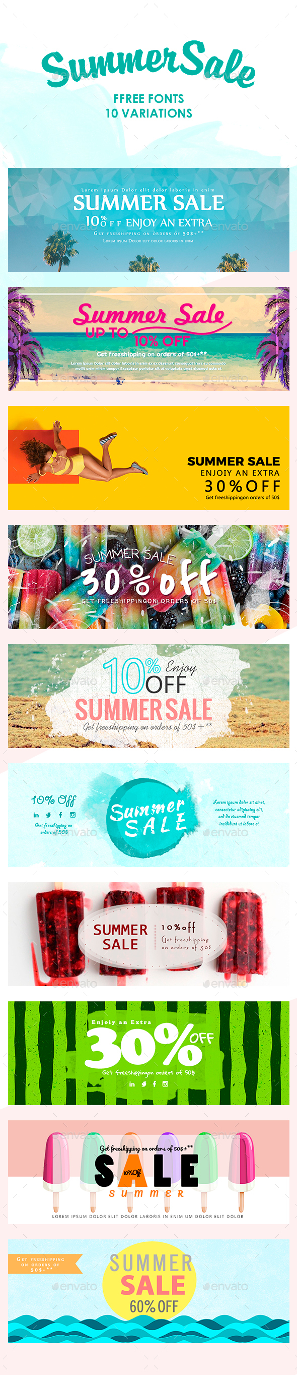 Sale Summer Banners - Banners & Ads Web Elements