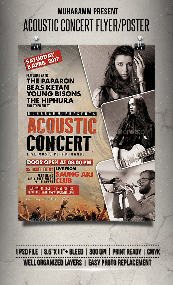 Acoustic Concert Flyer / Poster by muharamm | GraphicRiver