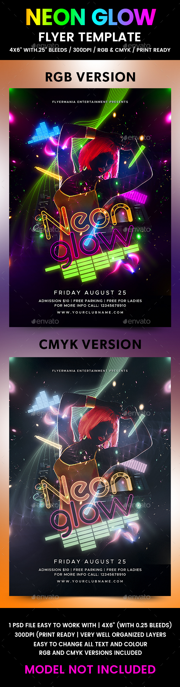 neon glow flyer template by flyermania graphicriver glow flyer