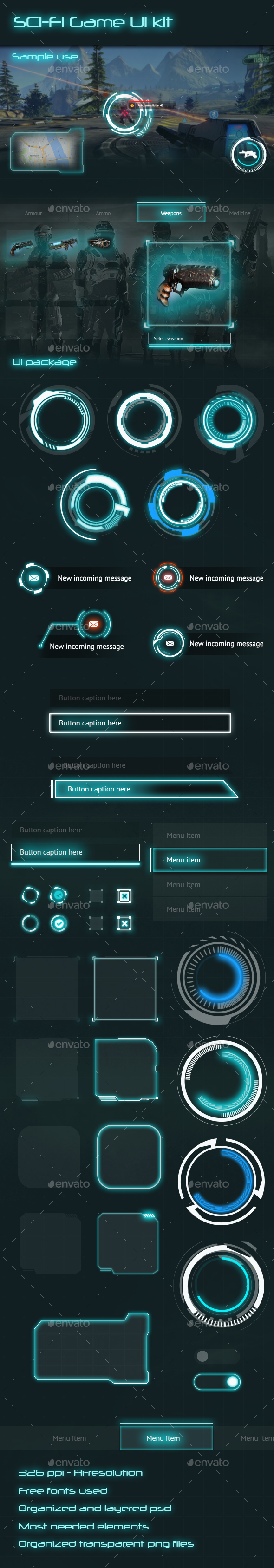 Sci-Fi Game UI Kit - User Interfaces Game Assets