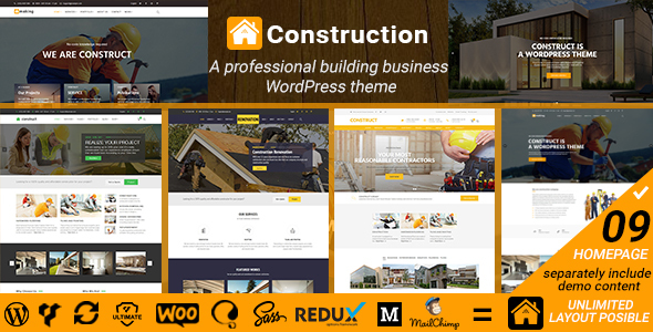 Construct - Construction Renovation Building Business WordPress Theme - Business Corporate
