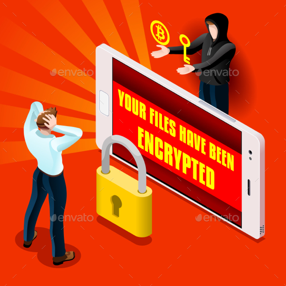 Ransomware Malware Vector Hacker Attack Infographic Illustration - Computers Technology
