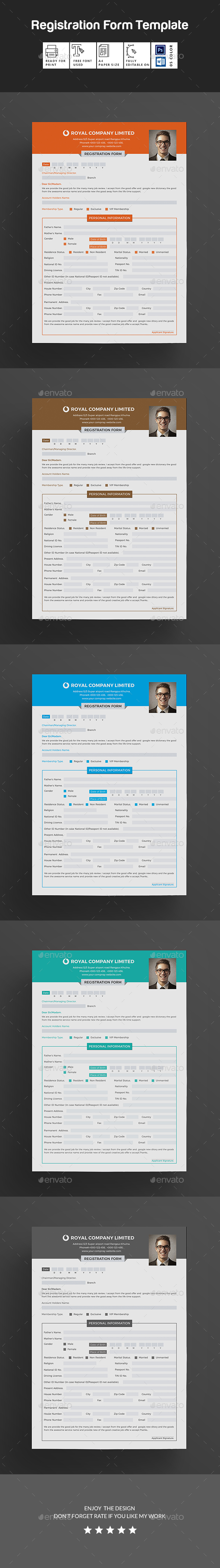 Registration Form - Miscellaneous Print Templates
