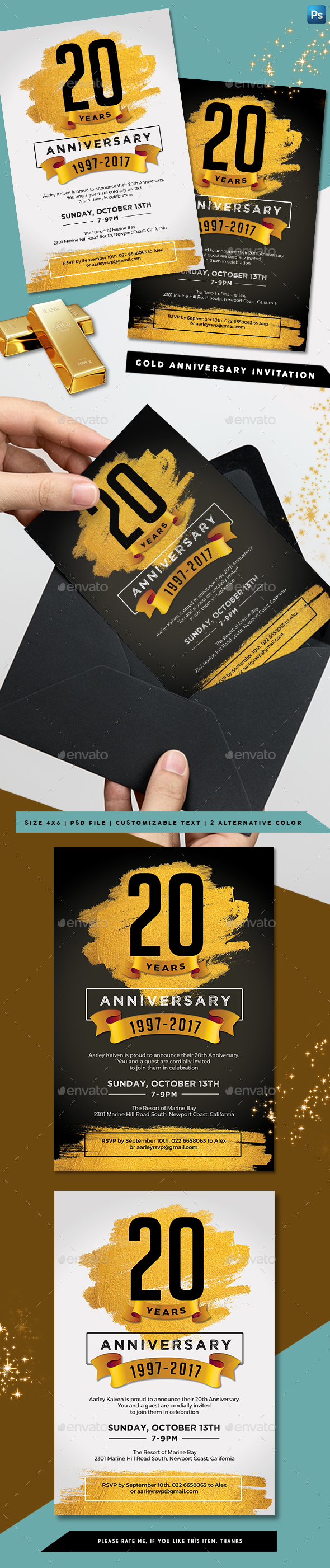 Gold Anniversary Invitation