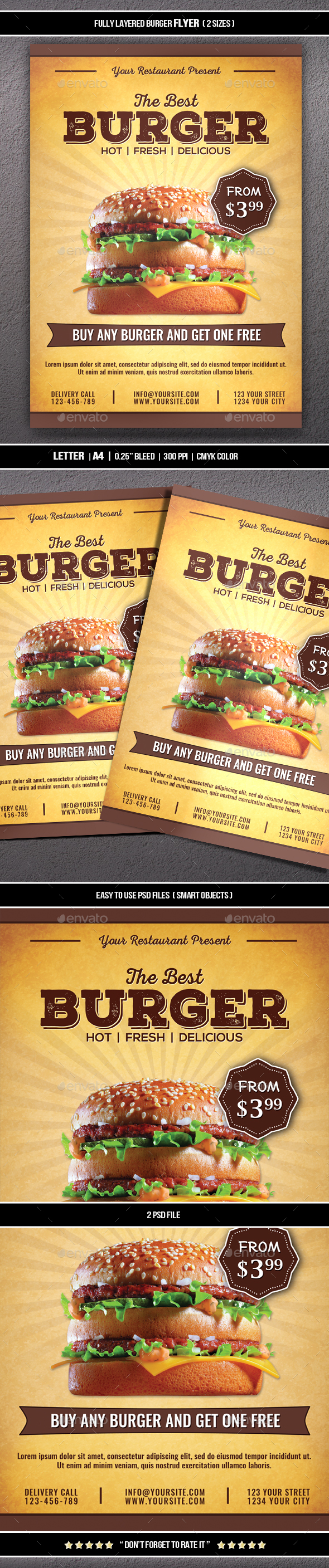 Burger Flyer - Restaurant Flyers