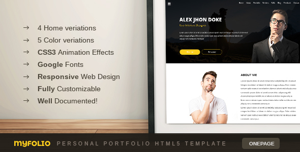 Myfolio - Onepage - ThemeForest 20364458