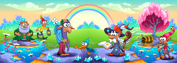GraphicRiver A Group of Dwarfs in a Landscape of Dreams 20364549 GraphicRiver A Group of Dwarfs in a Landscape of Dreams 20364549
