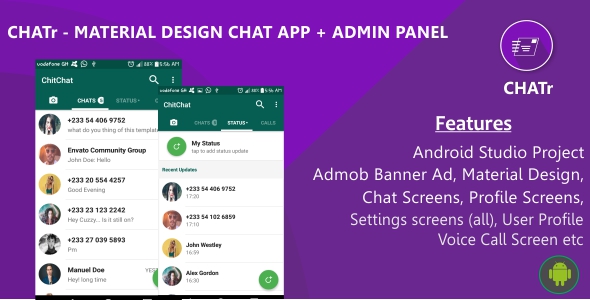 CodeCanyon Chatr Material Design Chat App & Admin Panel 20364964 CodeCanyon Chatr Material Design Chat App & Admin Panel 20364964