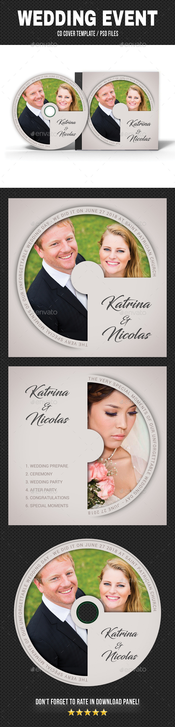Wedding Event CD Cover v21 - CD & DVD Artwork Print Templates