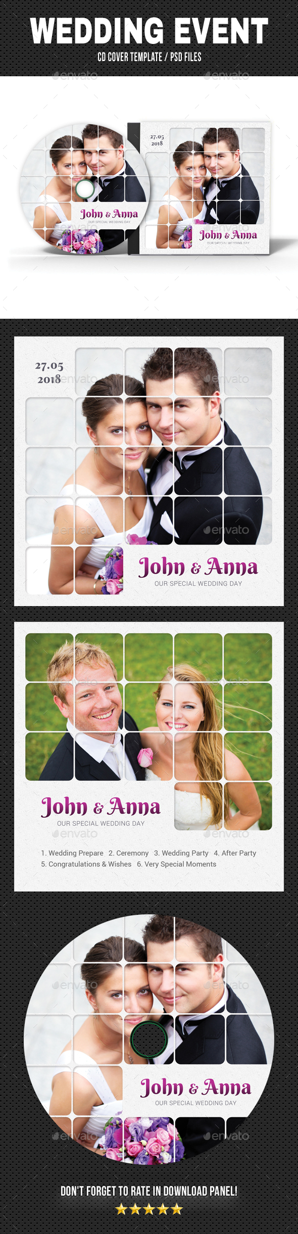Wedding Event CD Cover v22 - CD & DVD Artwork Print Templates