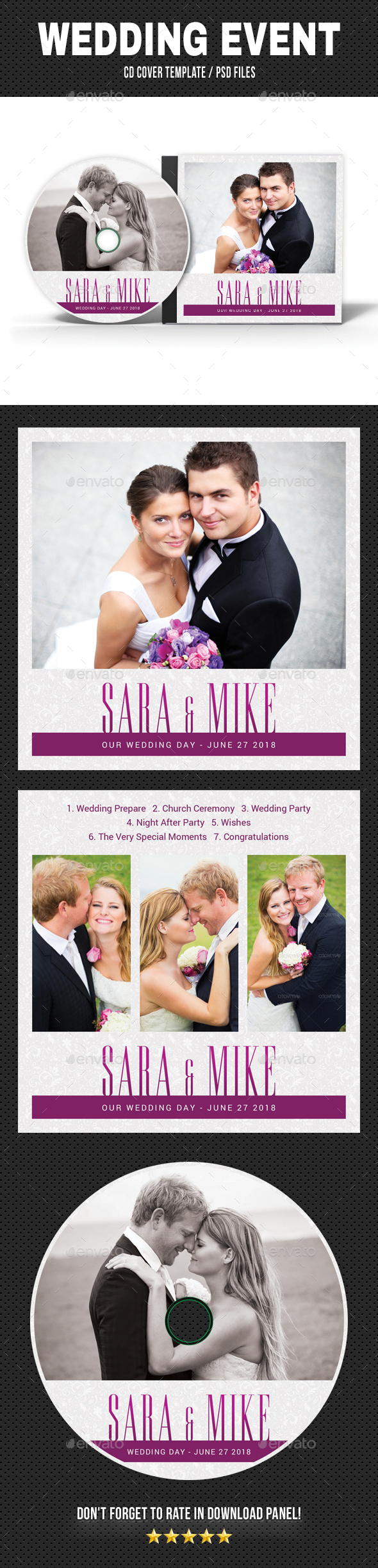 Wedding Event CD Cover v23 - CD & DVD Artwork Print Templates