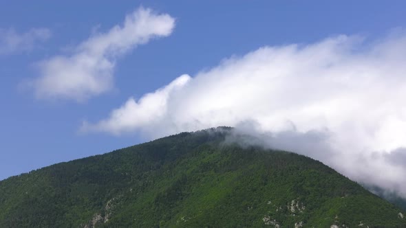 4K time lapse shot of Artvin Mountain peak. Time lapse clouds.