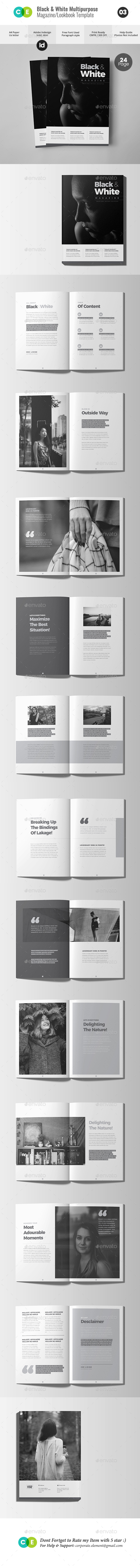 BLACK & WHITE | The Magazine Lookbook V03 - Magazines Print Templates