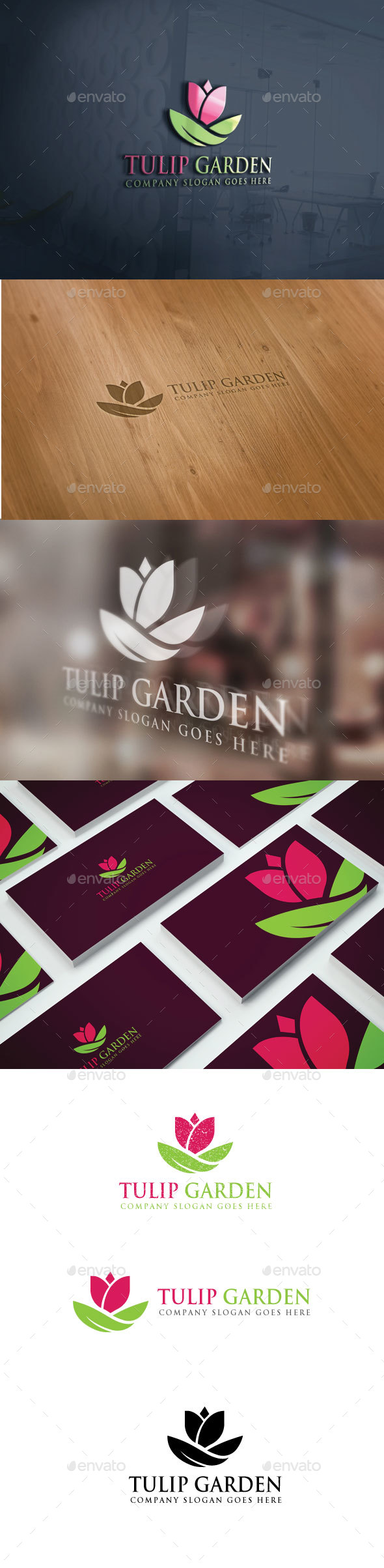 Tulip Garden Logo - Nature Logo Templates