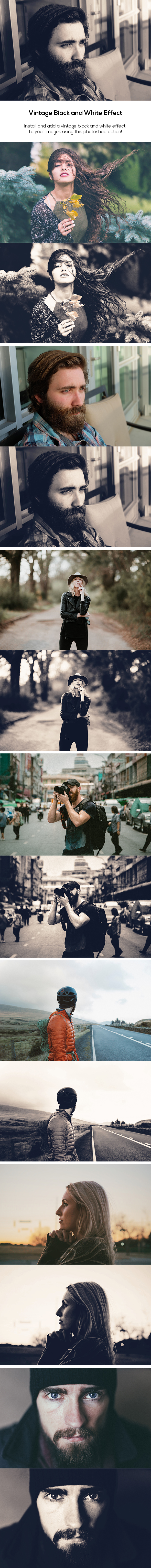 Vintage Black and White Effect - Photo Effects Actions