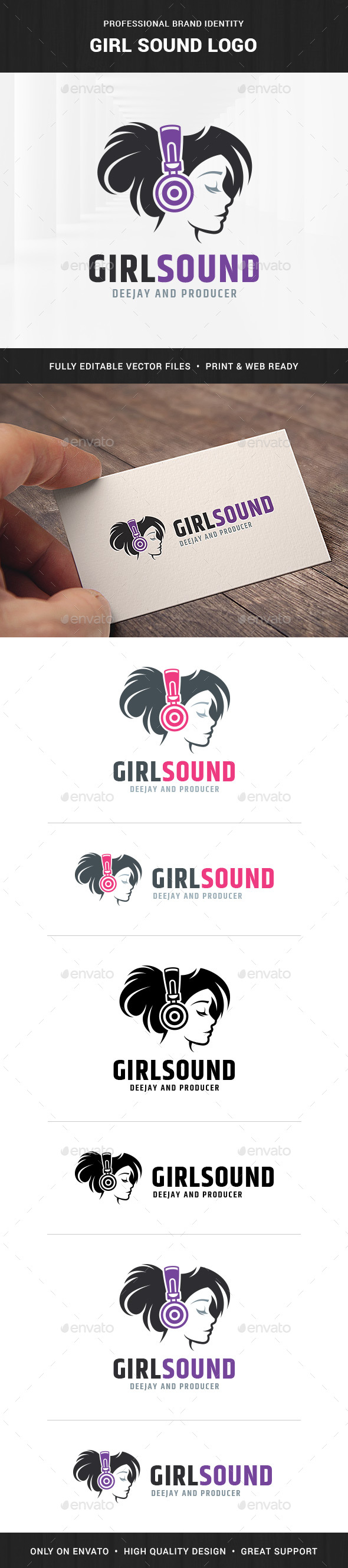 Girl Sound Logo Template