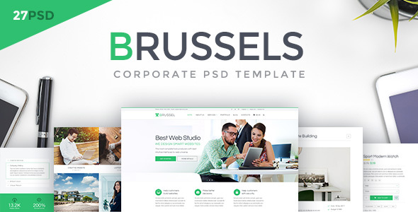 Brussels - Corporate PSD Template - Corporate PSD Templates