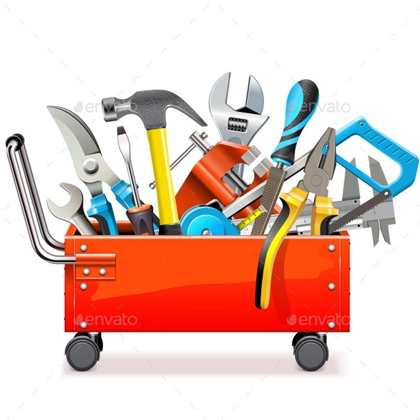 Vector Toolbox Trolley with Tools - Industries Business